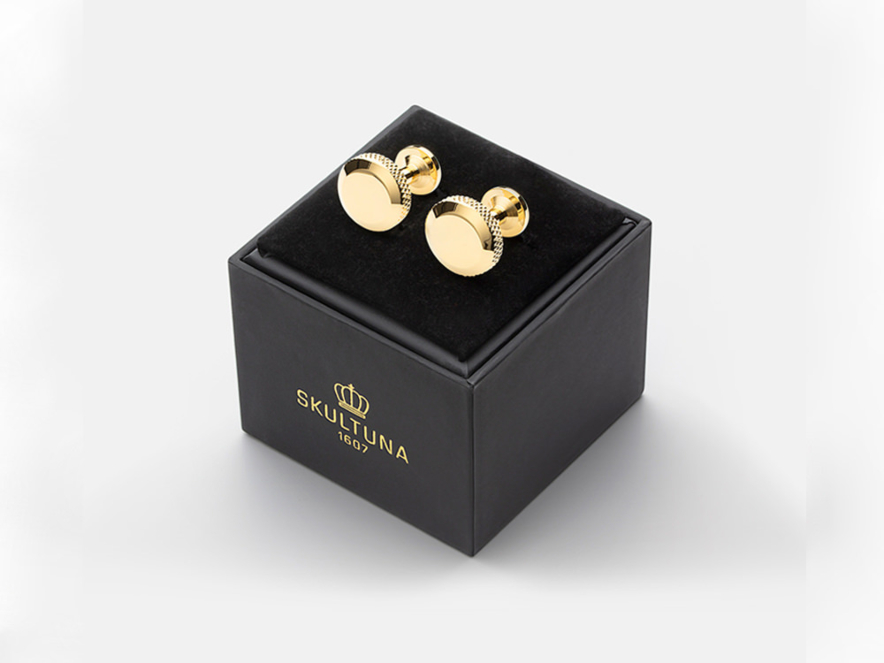 Personalized Cufflinks Skultuna 1607 Icon Model 8 Gold Platedproduct image #2
