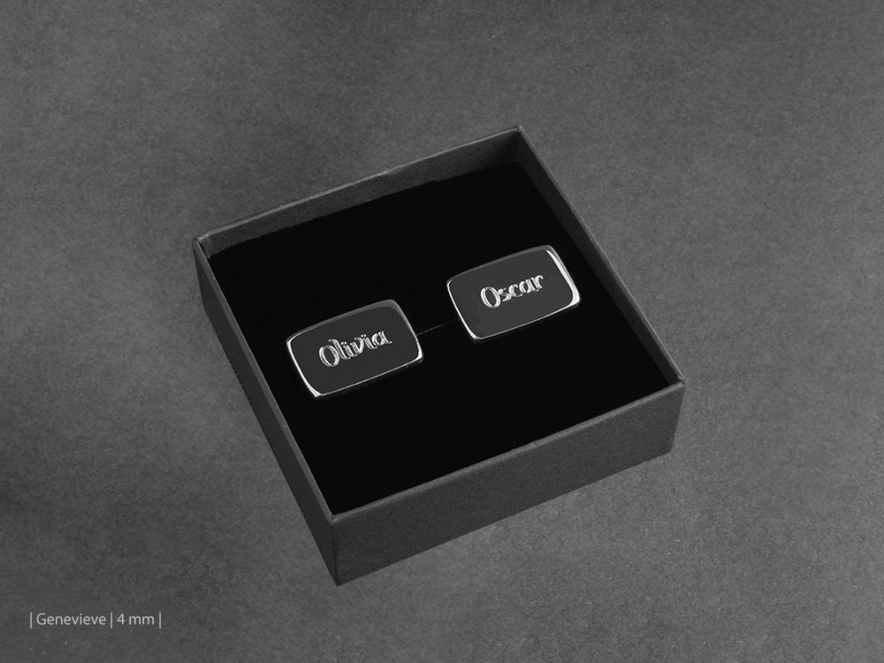 Personalized Cufflinks Milano 925 Sterling Silver Rectangleproduct image #3