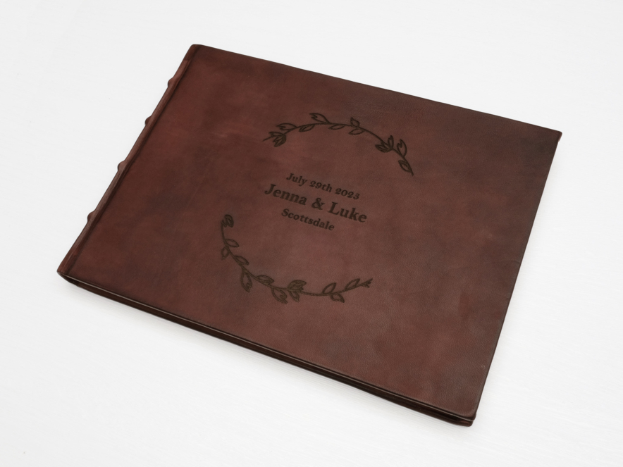 Vintage Wedding Guest Book Leather Largeproduct image #5