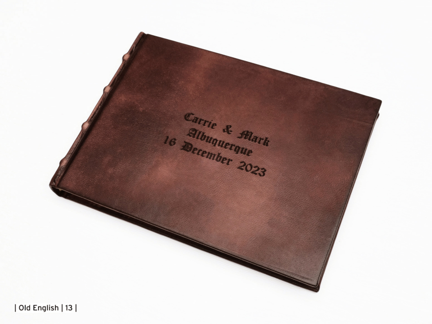 Vintage Wedding Guest Book Leather Mediumproduct image #4