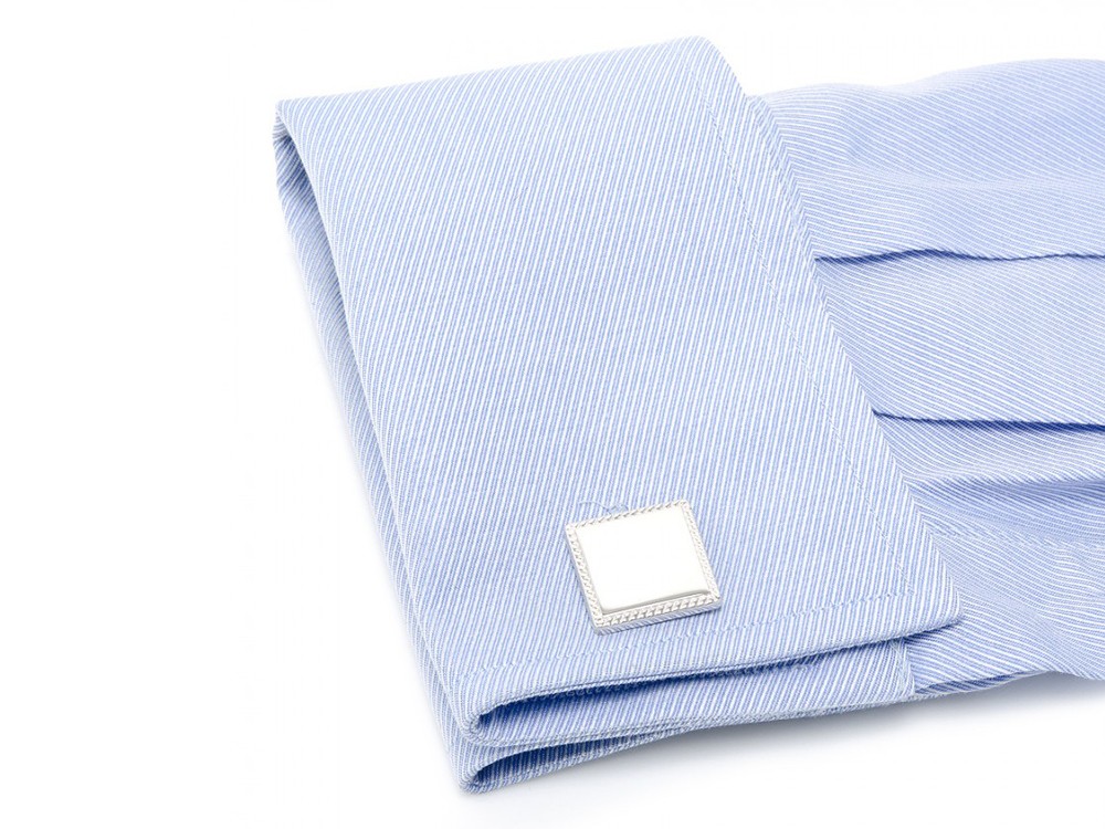 Personalized Cufflinks Ox & Bull 925 Sterling Silver Rope Border Squareproduct zoom image #5
