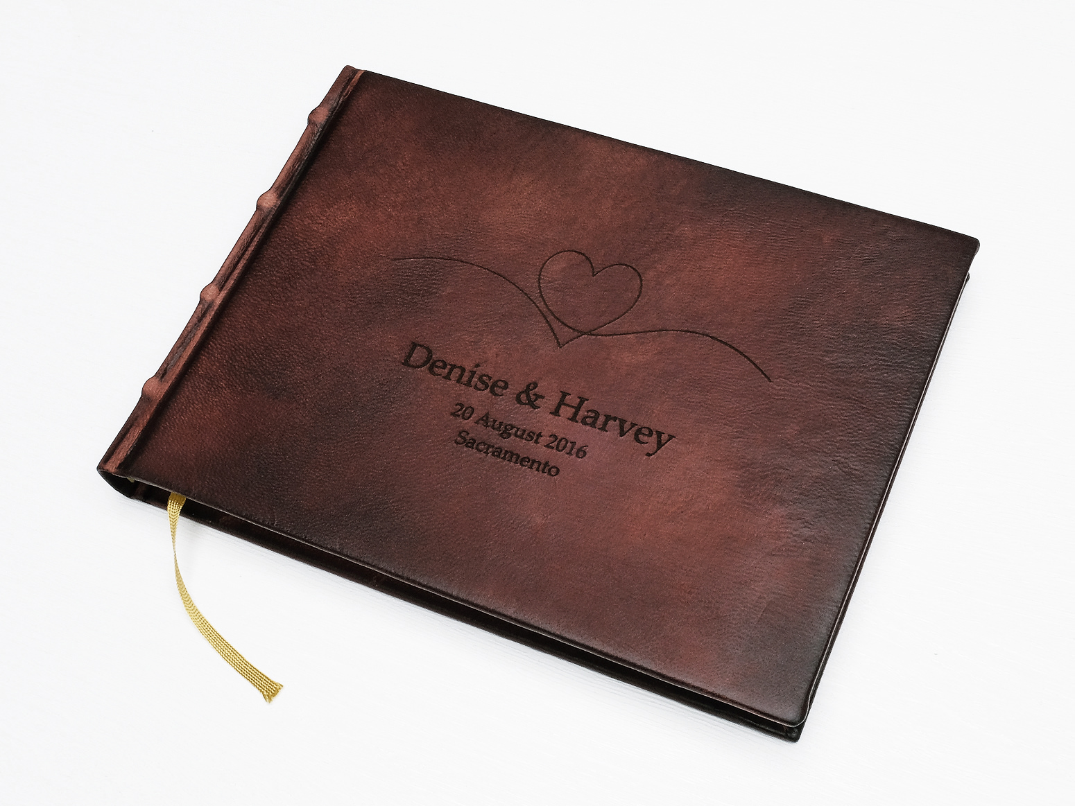 Vintage Wedding Guest Book Leather Mediumproduct zoom image #5